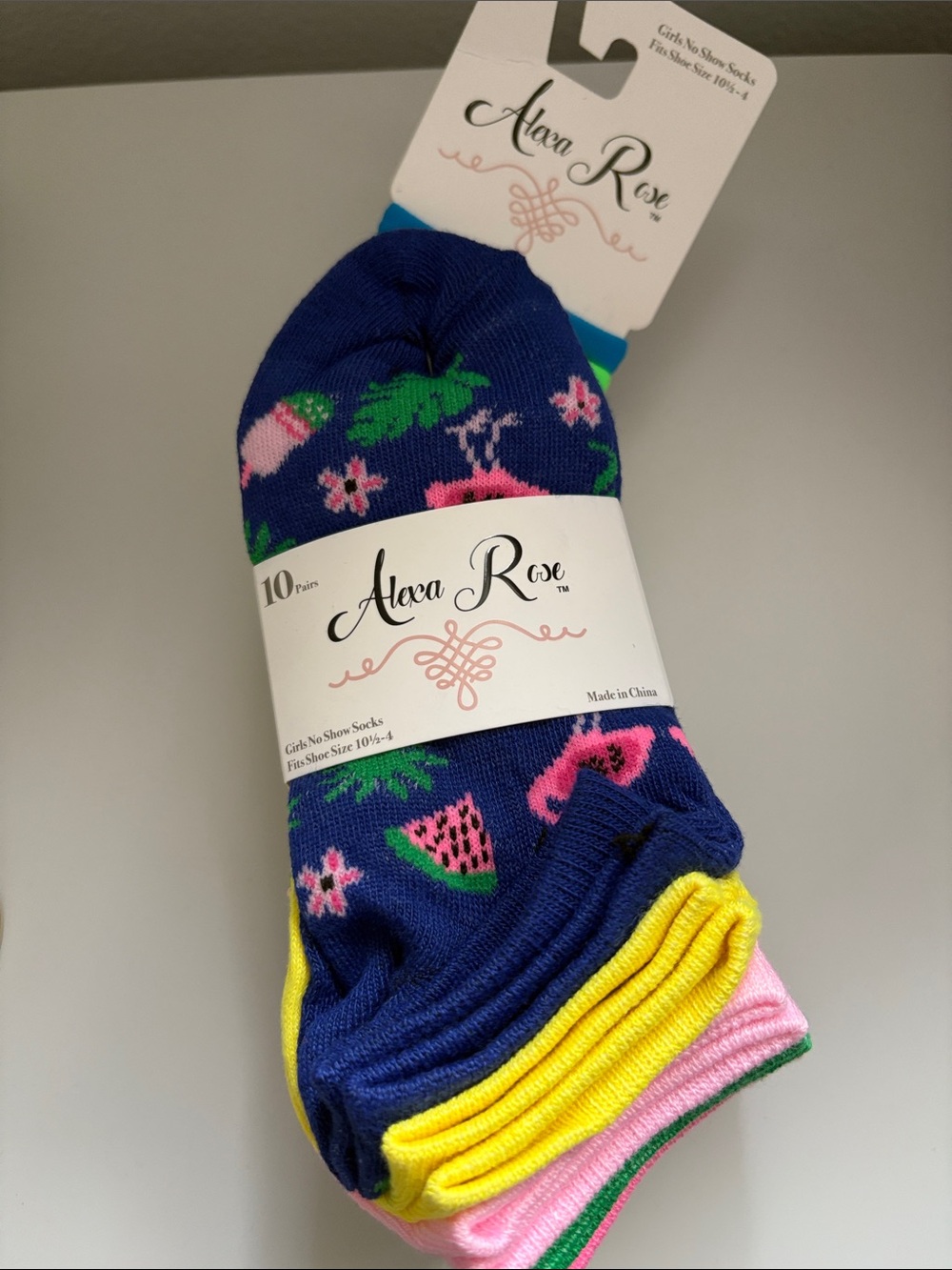 NWT [Alexa Rose] 10x Pairs No-Show Socks Girls Sz 10.5 - 4 + 3x Hair Elastics - Picture 3 of 10